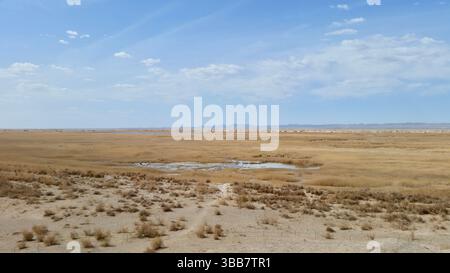 Yumen Pass and Han Great Wall Ruins: Echoes of Ancient China on the Silk Road Stock Photo