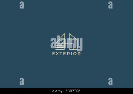 Exterior Design Branding Business Architect Home Abstract Geometric Line Style Logo Stock Vector