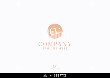 CV Letter Luxury and Elegant Logo for Business Creative Fashion Brand Identity Stock Vector