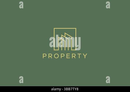 Abstract Logo Geometric on Square Shape Building Property and Construction Industry Business Corporate Stock Vector