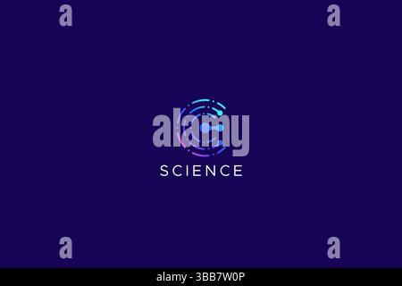 Abstract Letter C with Line Electric Circuit and Power Button for Science and Technology Business Logo Stock Vector