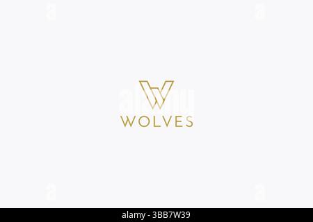 Letter W Minimalist Sharp and Strong Geometric Line Style Logo Concept Stock Vector