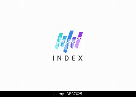 Index Rate Economy and Finance Logo Template for Business Trade Technology Money Exchange Stock Vector