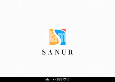 Agency Business Creative Idea Abstract Symbol Letter S for Beach Resort of Bali Logo Stock Vector
