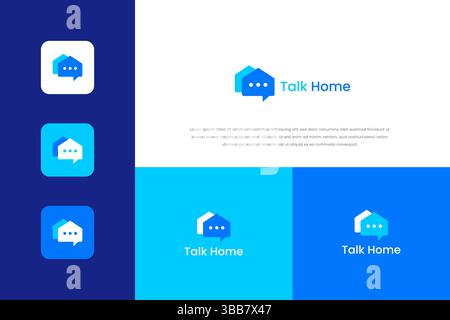Logo Home Talk Idea Concept Creative for Business Consulting Real Estate and House Development Stock Vector