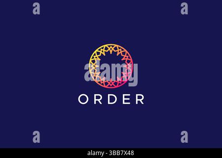 Network and Technology Mobile App Logo Letter O Concept Unique for Business Investment Stock Vector