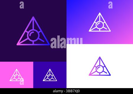 Search Engine and Triangle Abstract Icon Logo App Symbol Business Web and Technology Stock Vector