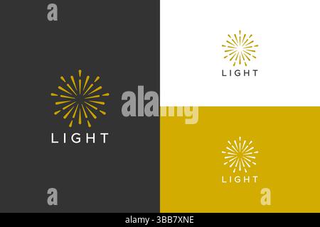 Light Sun Modern and Simple Concept Mobile App and Web Template Symbol Icon Logo Stock Vector