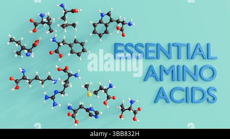 A 3d rendering of displays the molecular structures of the ten ...