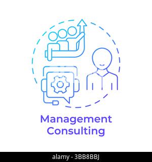 Management consulting blue gradient concept icon Stock Vector