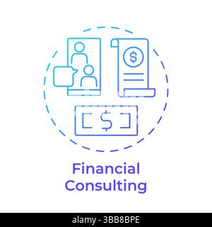Financial consulting blue gradient concept icon Stock Vector