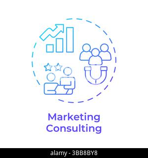 Marketing consulting blue gradient concept icon Stock Vector