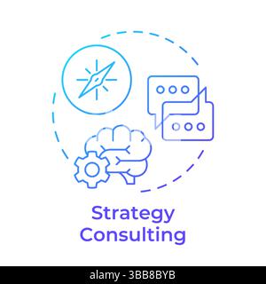 Strategy consulting blue gradient concept icon Stock Vector