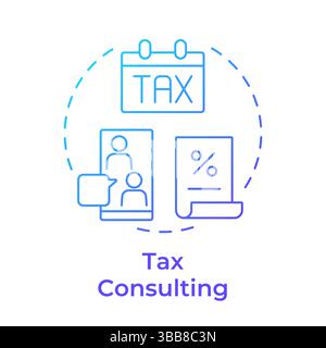 Tax consulting blue gradient concept icon Stock Vector