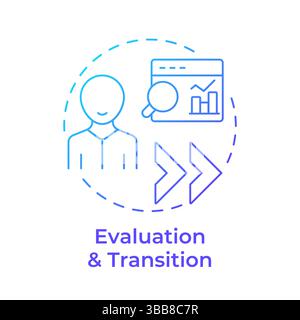 Evaluation and transition blue gradient concept icon Stock Vector