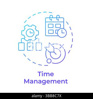 Time management blue gradient concept icon Stock Vector