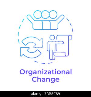 Organizational change blue gradient concept icon Stock Vector