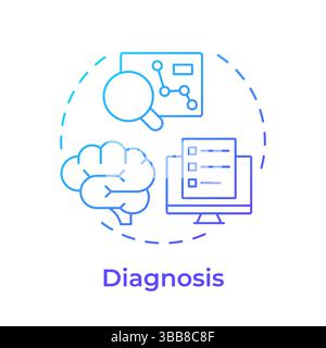 Diagnosis blue gradient concept icon Stock Vector