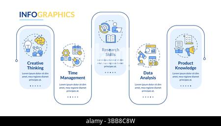 Professional competencies rectangle infographic vector Stock Vector