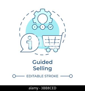 Guided selling soft blue concept icon Stock Vector