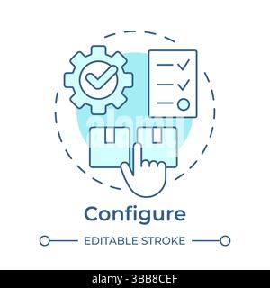 Configure soft blue concept icon Stock Vector