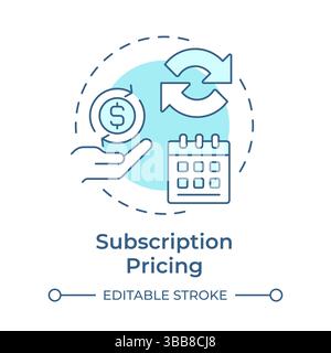 Subscription pricing soft blue concept icon Stock Vector