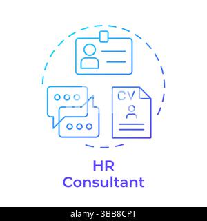 HR consultant blue gradient concept icon Stock Vector