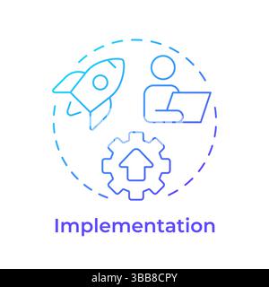 Implementation blue gradient concept icon Stock Vector