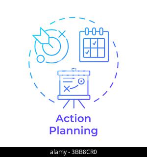 Action planning blue gradient concept icon Stock Vector