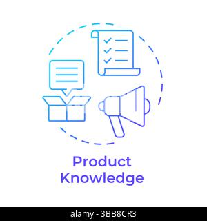 Product knowledge blue gradient concept icon Stock Vector