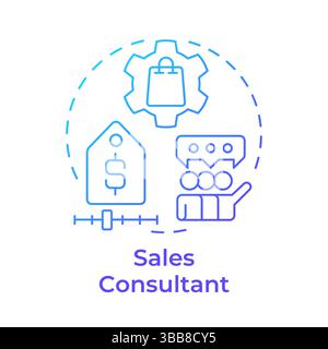Sales consultant blue gradient concept icon Stock Vector