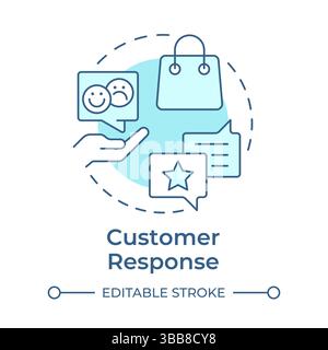 Customer response soft blue concept icon Stock Vector