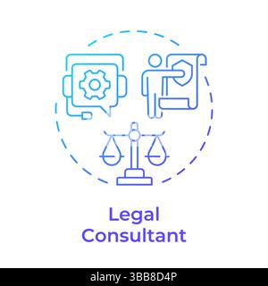 Legal consultant blue gradient concept icon Stock Vector
