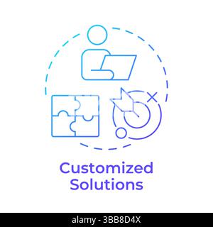 Customized solutions blue gradient concept icon Stock Vector
