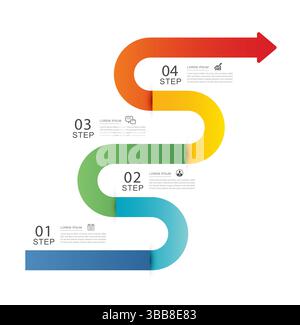 Infographics arrow symbol timeline business steps to success. Stock Vector