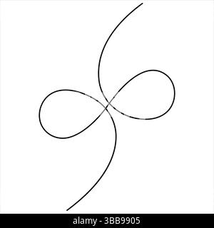 Single continuous line of infinity symbol. Vector one line illustration Stock Vector