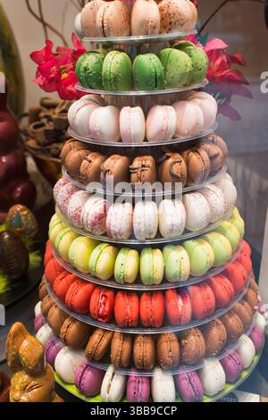 Macaroon tower for celebration Stock Photo