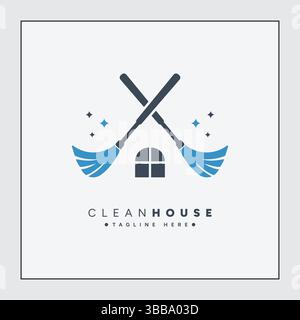House Cleaning Services Logo Design Stock Vector