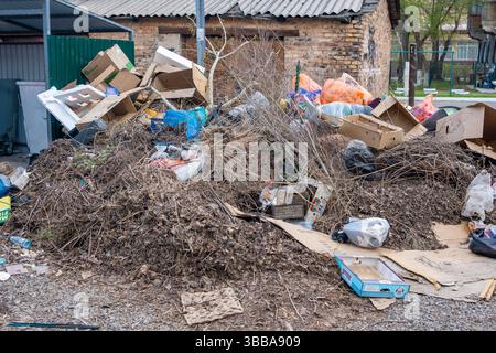 Trash outside. Environment concept. High quality photo Stock Photo