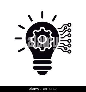 Smart Solution Concept. Digital Innovation Bulb. Stock Vector