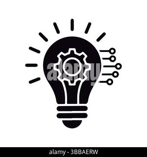 Smart Solution Concept. Digital Innovation Bulb. Stock Vector