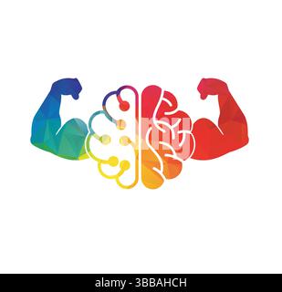 Brain, intellect power logo design Stock Vector