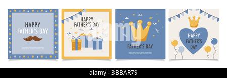 Father day elements collection. Design for posters, banner, greeting cards, stickers. Vector illustration Stock Vector