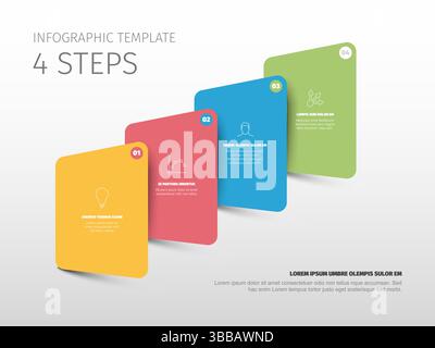 Modern and clean infographic template perfect for showcasing a 4 steps process. This visually appealing process infographic is a versatile presentatio Stock Vector