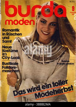 Cover page of German Burda magazine April 1983, Burda Moden vintage