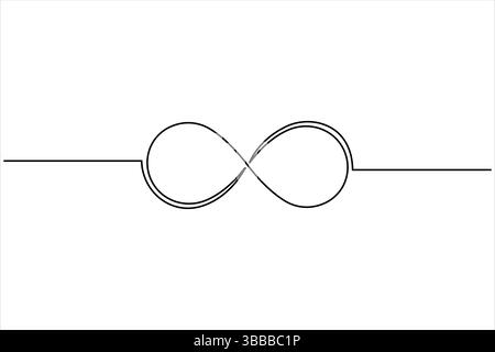Infinity symbol single continuous line concept of unlimited eternity. Vector one line illustration Stock Vector
