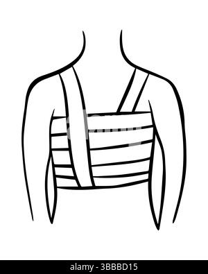 Posture corrector linear icon. Back brace. Thin line illustration. Back ...