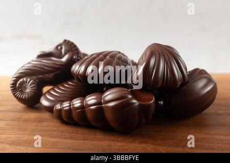 Seashell-shaped Belgian Seashells Chocolates Stock Photo