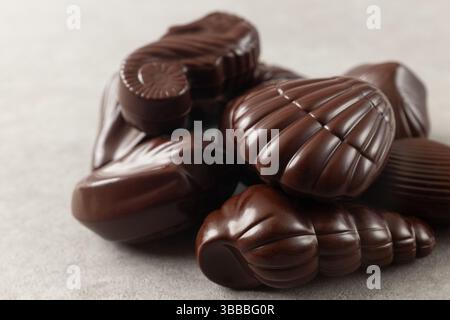 Seashell-shaped Belgian Seashells Chocolates Stock Photo