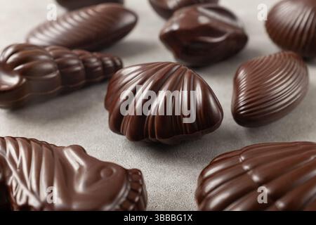 Seashell-shaped Belgian Seashells Chocolates Stock Photo
